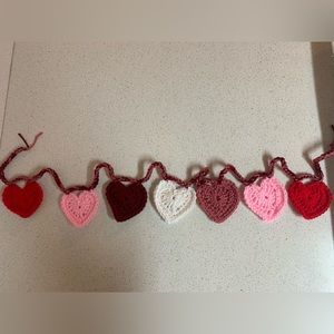 Valentines Hearts Seven Garland New Pink, Red, Mauve, White & Burgundy Handmade